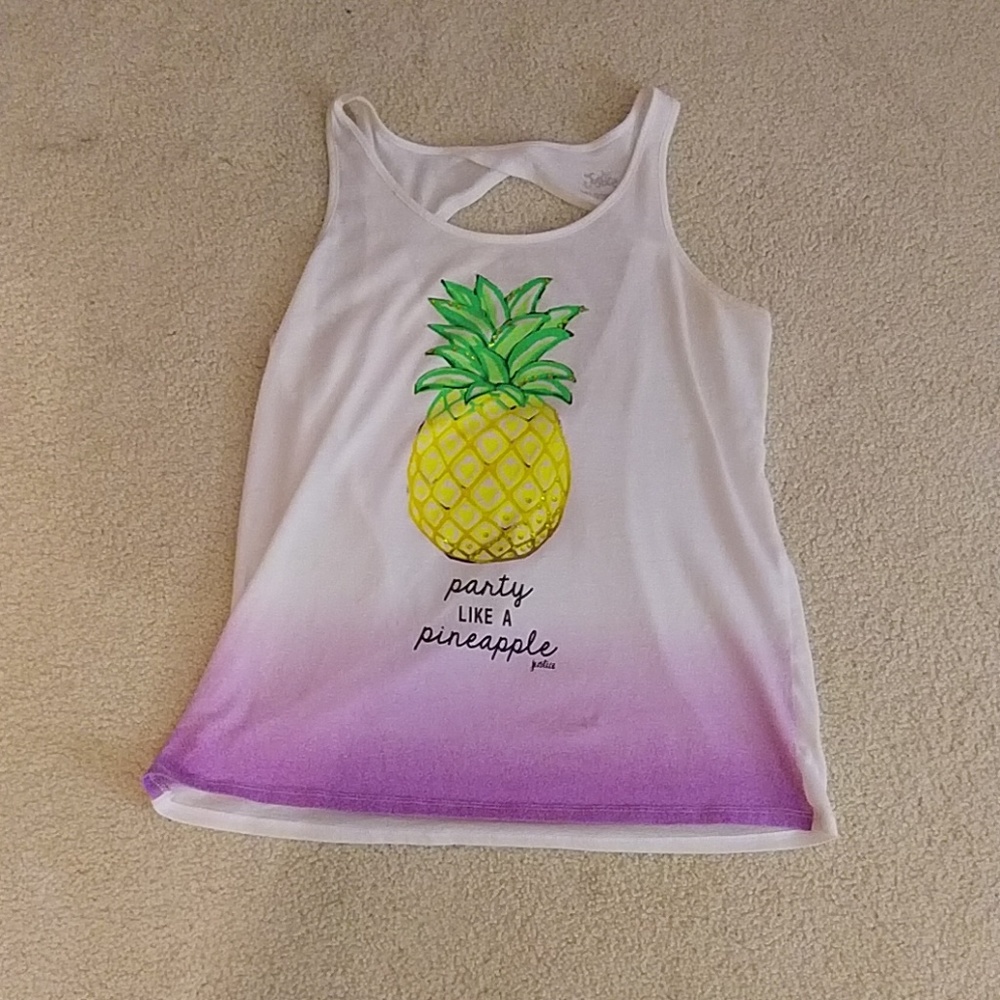 Justice tank top with open back